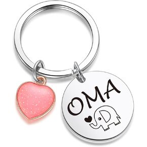ZNOSVEI Oma Keychain Elephant Lover Keychain Oma Birthday Gift Grandma To Be Jewelry Elephant Whisperer Gift