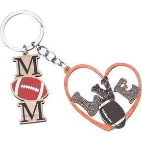 Basketball Softball Baseball Soccer Rugbyball Volleyball Mom Keychain from Daughter Son to Mother Birthday Gifts for Mama