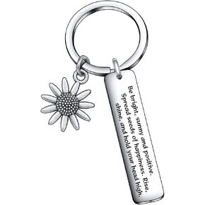 De&ai Sunflower Motivational Gift for Best Friend Daughter Gift Inspirational Gift Sunflower charm Gift Keychain
