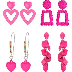 Flyonce Valentines Earrings Heart Drop Dangle Earring for Women Valentine Day Gifts for Her