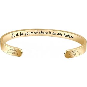 Taylor Quotes Merch Bracelet, Inspired Fans Bracelet with 'Just Be Yourself' Engraving, Music Lover Gift Stuff Accessories Jewelry for Women