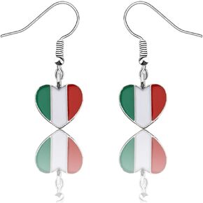 CENWA Italy Flag Charm Earring Flag Gift Italy Flag Gift National Flag Gift Italy Jewelry Italy Gift
