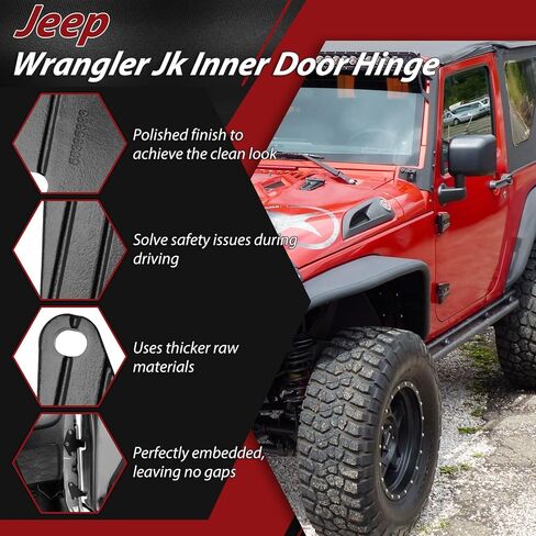 مجموعات تجميع مفصلات 4 أبواب متوافقة مع 2007-2018 Jeep Wrangler JK JKU Unlimited Rubicon Sahara (4 أبواب)، تناسب جيب رانجلر JK من الداخل والخارج، مفصلة باب جيب رانجلر JK 16 قطعة مع 36 مسمارًا in Kuwait