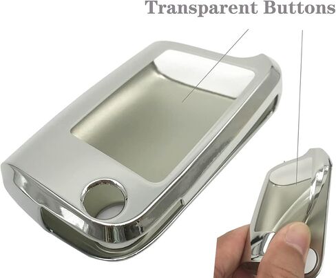 4 Button Soft TPU Protector Key Fob Cover Case fit for VW 2016-2017 Golf Polo GTI 2018 2019 Tiguan 2021 T Cross Keyless Entry Key Fob (Silver) in Kuwait