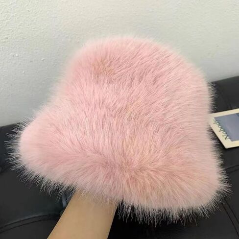 JUMISEE Fuzzy Faux Fur Bucket Hats for Women Girls Furry Russian Style Winter Fisherman Cap Warm Ski Snow Hat in Kuwait