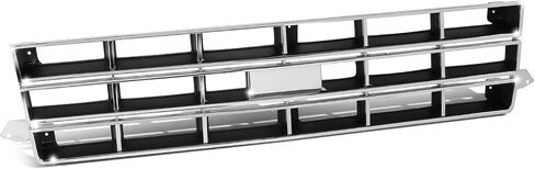 إطار فضي من DNA MOTORING OE وشواية شبكية مع فتحة شارة متوافقة مع 83-90 S10 Blazer/Pickup، أسود/كروم، OEM-GR-GM1200370 in Saudi Arabia