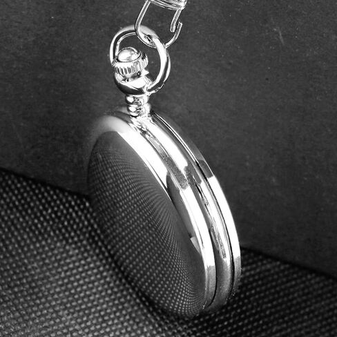 Smooth Pocket Watch Alloy Steel Quartz Roman Numerals with 37cm Chain for Father's Day Xmas Best Gifts in Saudi Arabia