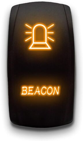 Beacon - Orange - Laser Etched Toggle Switch 20A 12V - Vertical Rocker Switch 5-Pin DPST in Kuwait
