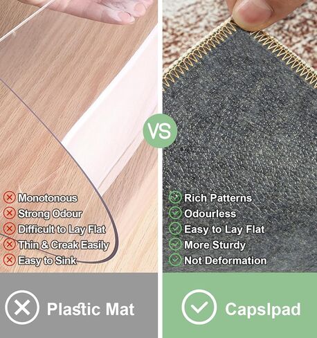 capslpad مكتب كرسي حصيرة للأرضية الصلبة / أرضية من البلاط 47 "× 59" غير زلة مكتب كرسي حصيرة كومة منخفضة الكمبيوتر كرسي الألعاب البساط لتدحرج كرسي حامي كرسي حصيرة لمكتب دن مكتب الكمبيوتر، الكاكي in Saudi Arabia