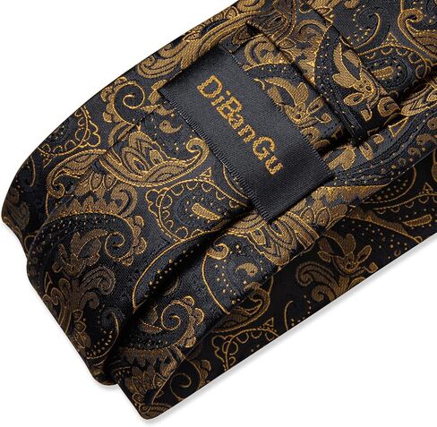 DiBanGu Paisley Mens Tie Set Silk Woven Jacquard Necktie and Pocket Square Cufflinks Gift Set Formal Bussiness Regular Tie in Kuwait