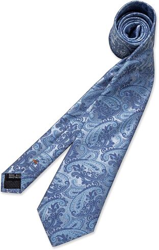 DiBanGu Paisley Mens Tie Set Silk Woven Jacquard Necktie and Pocket Square Cufflinks Gift Set Formal Bussiness Regular Tie in Kuwait