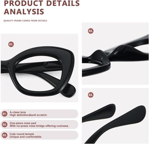 JiSoo Cat Eye Readers for Women Oversized Cat Eye Reading Glasses Designer Cute Cheaters in Kuwait