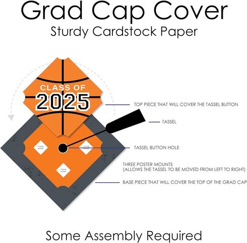Big Dot of Happiness Grad Baseball - 2024 Graduation Cap Decorations Kit - Grad Cap Cover in Saudi Arabia