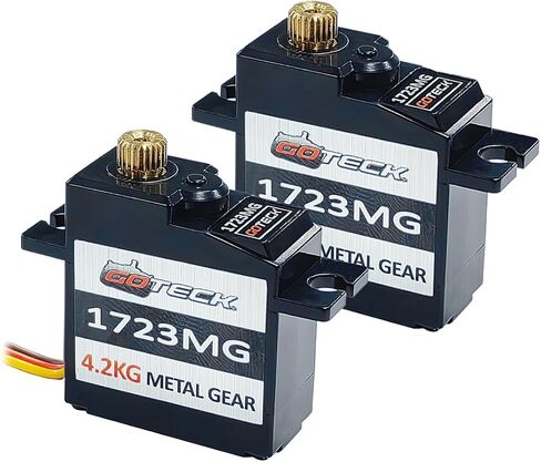 GOTECK 2PCS D9025MG 9g Mini Servo, Micro Full Metal Gear Digital Servo,with Metal Horn for RC Car Model Boat Fixed-Wing Helicopter Airplane Robot Toy in Kuwait