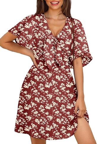 Dokotoo Boho Dresses for Women 2025 Floral Mini Dress Summer Boho Dress Vacation Beach in Saudi Arabia