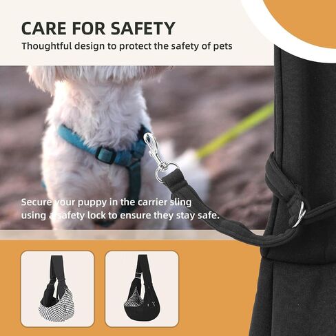 Adjustable Dog Carrier Sling - Hand-Free Dog Carriers for Small Dogs and Cats, Puppy Sling Carrier with Zipper Purse Pocket, Travel Safety Harness, Puppy Essentials(Gray) in Saudi Arabia