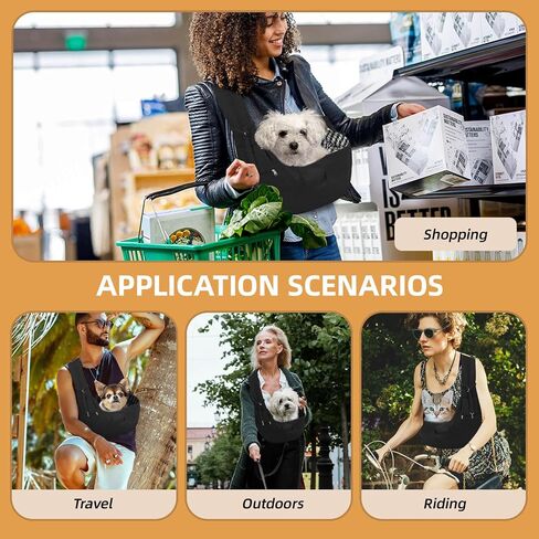 Adjustable Dog Carrier Sling - Hand-Free Dog Carriers for Small Dogs and Cats, Puppy Sling Carrier with Zipper Purse Pocket, Travel Safety Harness, Puppy Essentials(Gray) in Saudi Arabia
