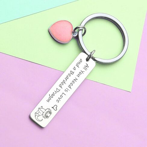ZNOSVEI Bearded Dragon Mom Keychain For Women Bearded Dragon Lover Gift Dragon Key Chain in Kuwait