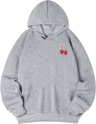 Floerns Girl's Letter Graphic Hoodie Oversized Long Sleeve Hooded Sweatshirts in Saudi Arabia