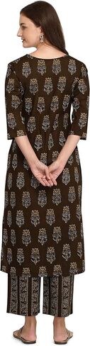 Women's Mahendi Green Pure Cotton Kurta with Palazzo Pant in Saudi Arabia