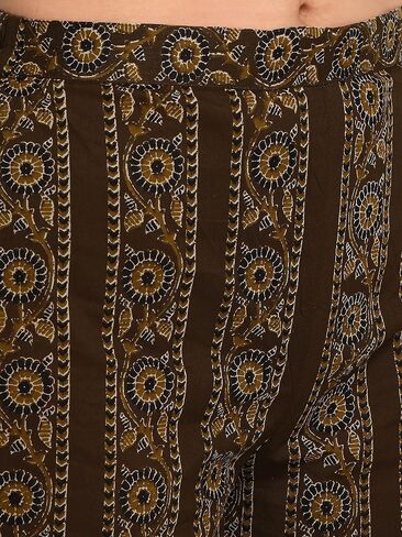 Women's Mahendi Green Pure Cotton Kurta with Palazzo Pant in Saudi Arabia
