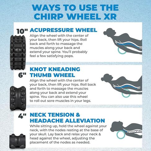 Chirp Wheel XR 3P 10" Acupressure, 6" Knot-Kneading Thumb, and 4" Neck & Headache Tension - Black in Saudi Arabia