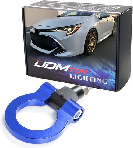 iJDMTOY Sports Red Track Racing Style Tow Hook Ring Compatible with Toyota 2018-up C-HR, 2019-up Corolla Hatchback, Made of Lightweight Aluminum in Saudi Arabia