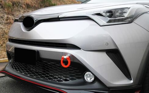 iJDMTOY Sports Red Track Racing Style Tow Hook Ring Compatible with Toyota 2018-up C-HR, 2019-up Corolla Hatchback, Made of Lightweight Aluminum in Saudi Arabia