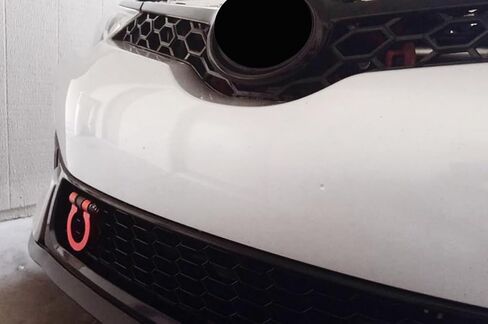 iJDMTOY Sports Red Track Racing Style Tow Hook Ring Compatible with Toyota 2018-up C-HR, 2019-up Corolla Hatchback, Made of Lightweight Aluminum in Saudi Arabia