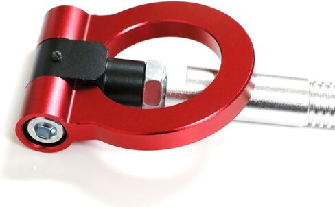 iJDMTOY Sports Red Track Racing Style Tow Hook Ring Compatible with Toyota 2018-up C-HR, 2019-up Corolla Hatchback, Made of Lightweight Aluminum in Saudi Arabia