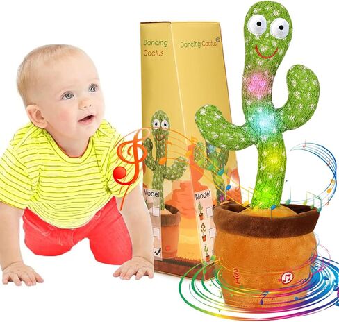 ألعاب أطفال من Emoin Dancing Cactus من 6 إلى 12 شهرًا، ألعاب الصبار الناطق تكرر ما تقوله ألعاب الأطفال الصغار، لعبة محاكاة الصبار الراقص مع LED الإنجليزية تغني وتتحدث 15 ثانية مسجل صوت ألعاب موسيقية in Saudi Arabia