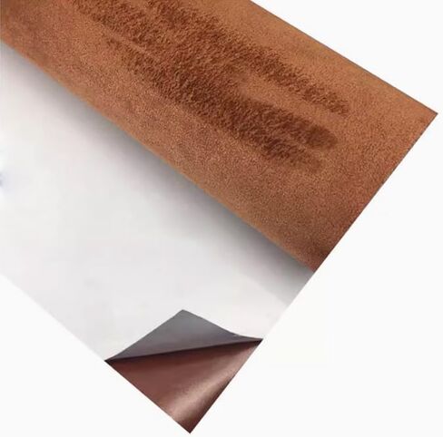 Microfiber Fabric Self-Adhesive Suede Look, Stretch Film Fabric for car Interior Decorate - 16in x 55in, Black in Saudi Arabia