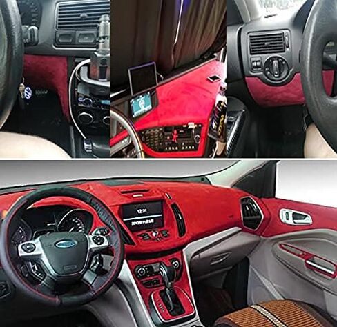 Microfiber Fabric Self-Adhesive Suede Look, Stretch Film Fabric for car Interior Decorate - 16in x 55in, Black in Saudi Arabia