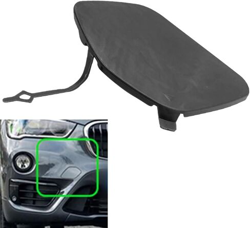Front Bumper Tow Hook Towing Eye Cover Cap Front, Compatible with BMW X1 F49 2016-2019, OE: 51137361220 Black in Saudi Arabia