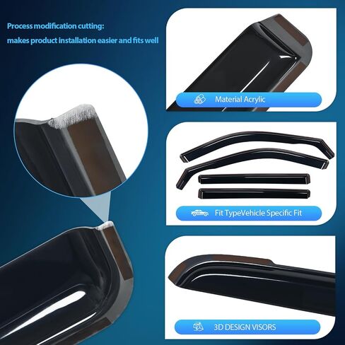 Nilight in Channel Window Deflectors for Highlander 2020 2021 2022 2023 2024 Vent Window Visors, Rain Guards-4PCS in Saudi Arabia