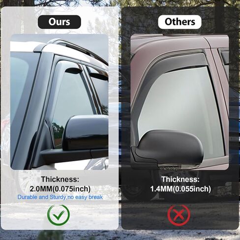 Nilight in Channel Window Deflectors for Highlander 2020 2021 2022 2023 2024 Vent Window Visors, Rain Guards-4PCS in Saudi Arabia