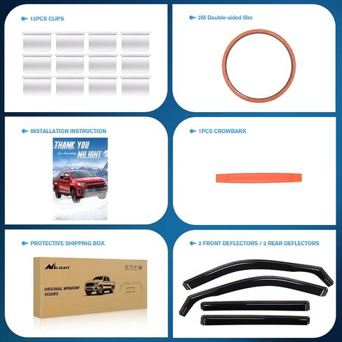 Nilight in Channel Window Deflectors for Highlander 2020 2021 2022 2023 2024 Vent Window Visors, Rain Guards-4PCS in Saudi Arabia