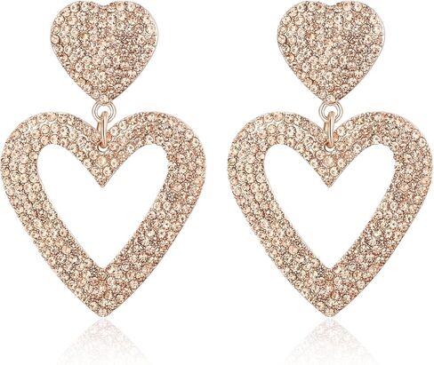 Flyonce Valentines Earrings Heart Drop Dangle Earring for Women Valentine Day Gifts for Her in Saudi Arabia