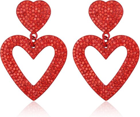 Flyonce Valentines Earrings Heart Drop Dangle Earring for Women Valentine Day Gifts for Her in Saudi Arabia