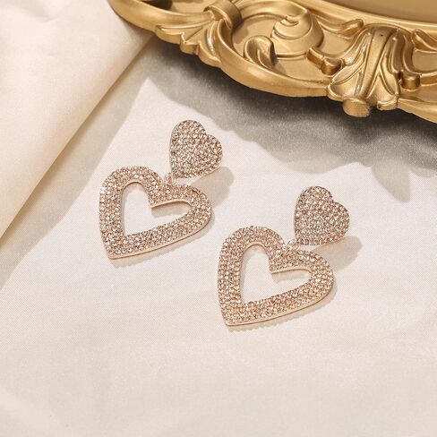 Flyonce Valentines Earrings Heart Drop Dangle Earring for Women Valentine Day Gifts for Her in Saudi Arabia