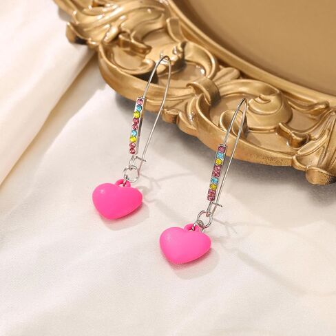 Flyonce Valentines Earrings Heart Drop Dangle Earring for Women Valentine Day Gifts for Her in Saudi Arabia