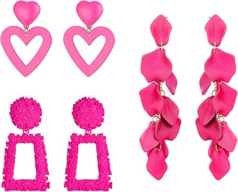 Flyonce Valentines Earrings Heart Drop Dangle Earring for Women Valentine Day Gifts for Her in Kuwait