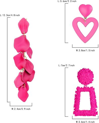 Flyonce Valentines Earrings Heart Drop Dangle Earring for Women Valentine Day Gifts for Her in Kuwait