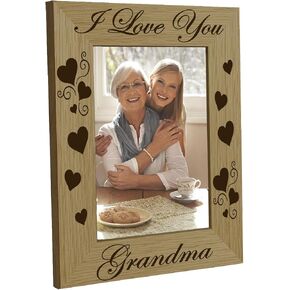 CREATCABIN Five Generations Picture Frame Wood Photo Frame Holds Display Pictures 4x6 Wall Mounting Printing Poster Frame Stand for Wall Gallery Tabletop Decor 6 x 8Inch-One Family Many Hearts in Kuwait