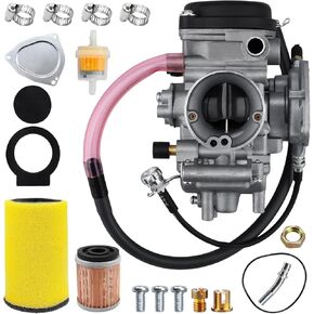 YFM400 Carburetor for 2000-2006 Yamaha Big Bear 400 Kodiak 400, 2007-2011 Grizzly 350, 2007-2010 Wolverine 450, 2006-2009 Wolverine 350, 2007-2012 Grizzly 450 with Air Fiter Fuel Filter