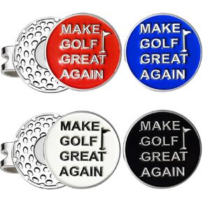 Golf Ball Markers Personlized Logo Enamel with A Strong Magnetic Hat Clips, A Premium Golf Gifts for Men Women Kids,including 4pcs ball markers + 2pcs hat clip
