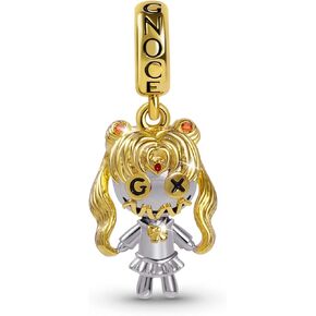 GNOCE Voodoo Doll Pendant Charm 925 Sterling Silver Dangle Bead Charms For Women Bracelet/Necklace Halloween Gifts For Wife (color-7)