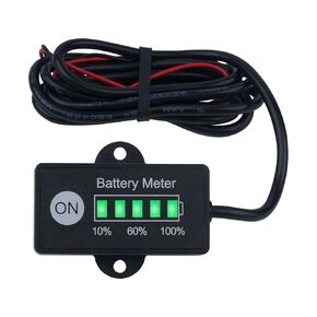 Yooreal Battery Capacity Meter Battery Fuel Gauge Indicator for FeliPO4 Battery Powered Golf Car Travel Trailer Forklift Scrubber Machine Electric Motorcycle etc