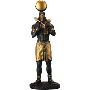 Veronese Design 11 Inch Thoth Egyptian God of Knowledge Black Gold Resin Statue