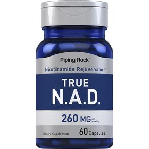 Piping Rock NAD Supplement for Women and Men | Nicotinamide Adenine Dinucleotid | 60 Capsules | Rejuvenator | Non-GMO, Gluten Free
